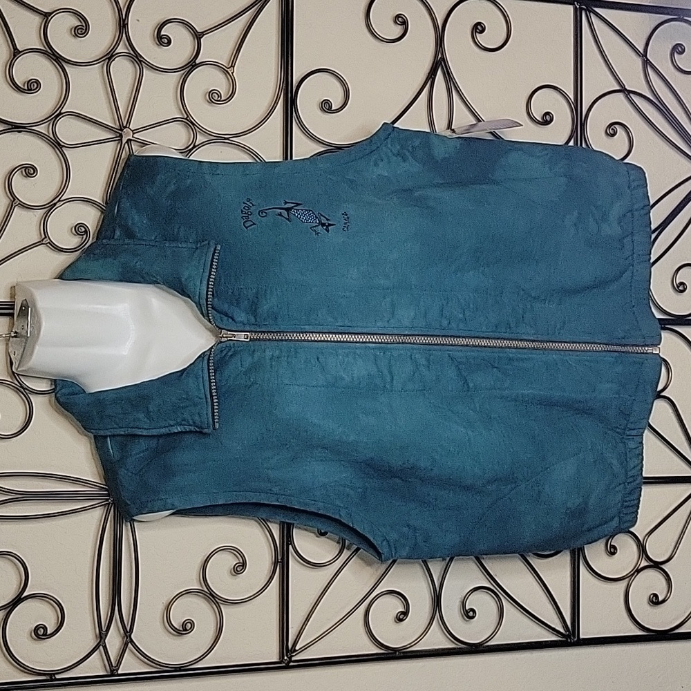 Dagoli Vtg Y2K Vest ~ Tribal Native Art Zip-Up Cotton Mens Sz S/P ***NWT